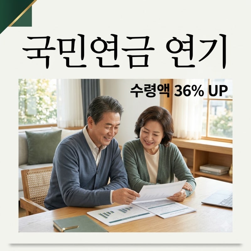 국민연금 수령 연기 금액비교, 늦게 받으면 36% 더 받을까?