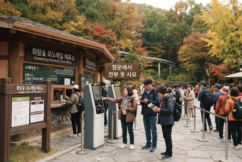 화담숲 모노레일 현장에서 사려면 정문부터 가면 될까