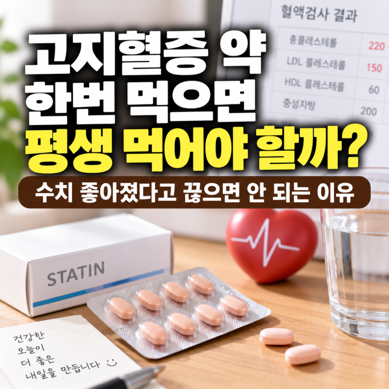 고지혈증 약 한번 먹으면 평생 먹어야 할까? 수치 좋아졌다고 끊으면 안 되는 이유