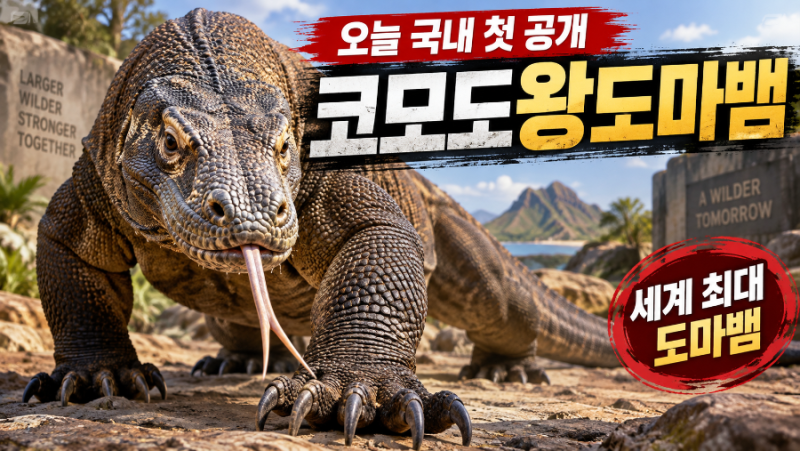 세계에서 가장 큰 도마뱀이 한국에? 코모도왕도마뱀 오늘 국내 최초 공개