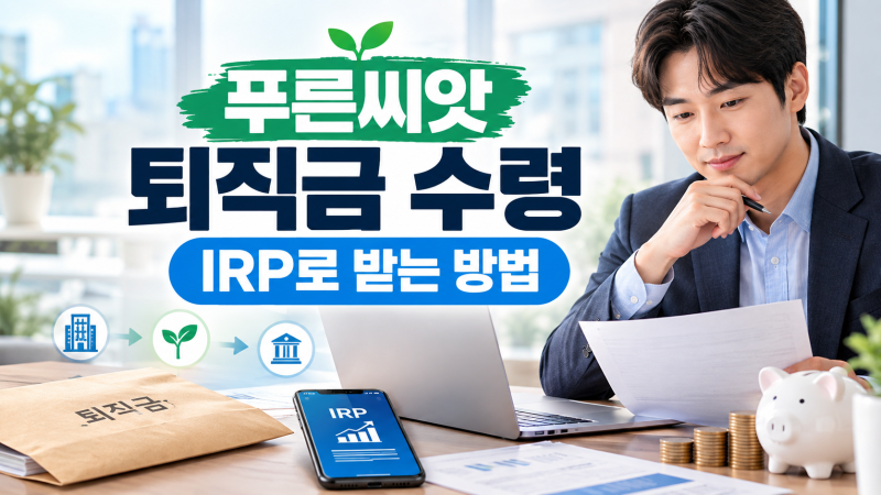 푸른씨앗 퇴직금 수령 방법 IRP 신청과 일시금 지급 세금 비교