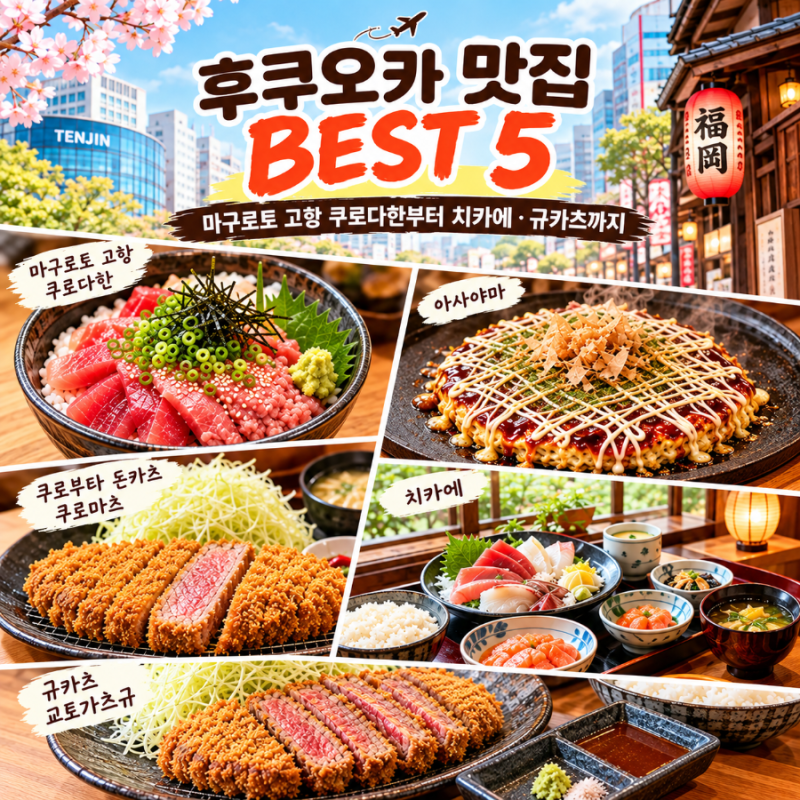 후쿠오카 다이묘 맛집 BEST 5｜마구로토 고항 쿠로다한부터 치카에·규카츠까지