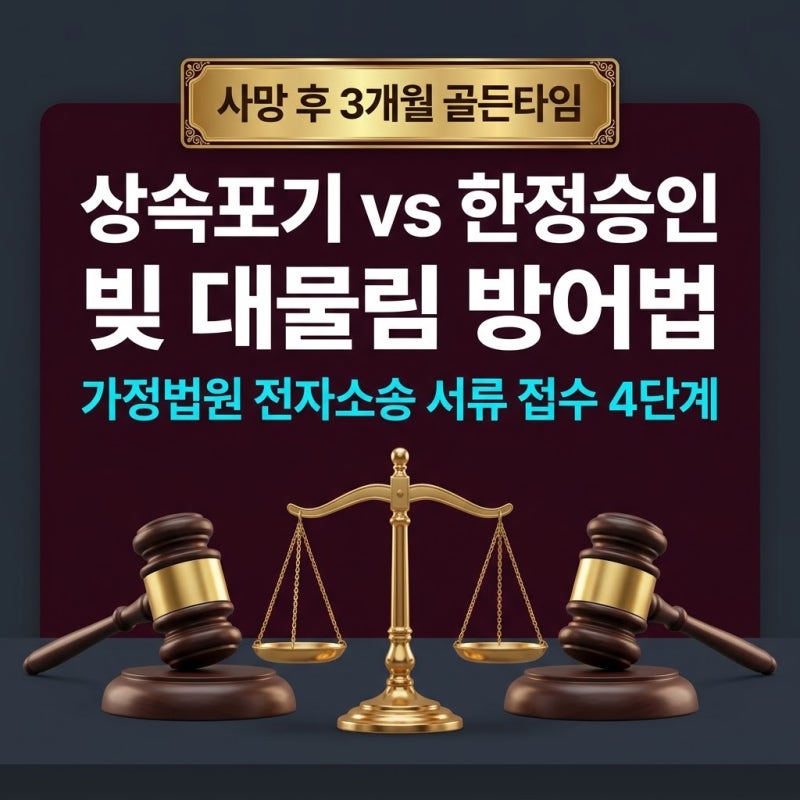 상속포기 vs 한정승인 차이와 신청 기간: 빚 대물림 막는 법원 접수 서류 4단계
