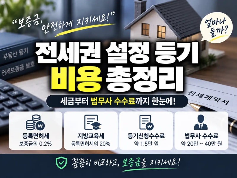 전세권 설정 등기 법무사 비용 총정리: 보증금별 계산법과 영수증 보는 법
