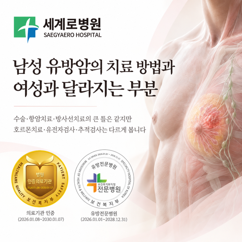 남성 유방암의 치료 방법과 여성과 달라지는 부분