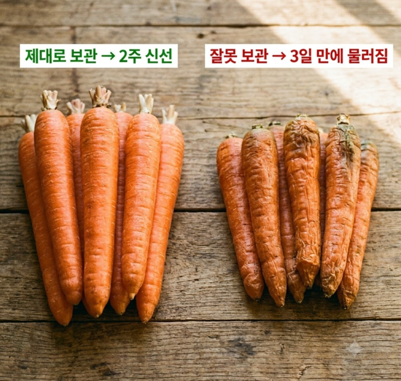 당근 냉장 냉동 보관법 기간, 잘못 두면 3일만에 물러집니다!