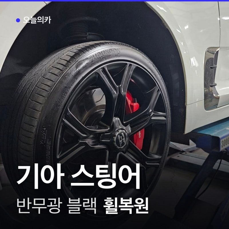 스팅어 휠복원 튜온휠 반무광 블랙 휠도색 시공