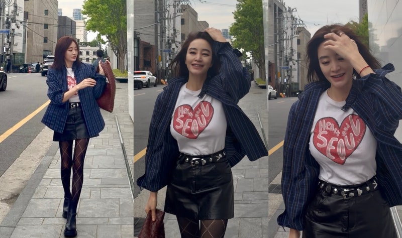 56세 김혜수, 앞치마 두르고 환한 미소…새색시 비주얼에 모두 '감탄'