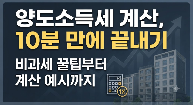 양도세 계산기 믿지 마세요. 양도소득세 계산법 완벽정리
