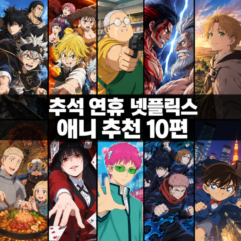 추석 연휴 넷플릭스 애니 추천 10편, 긴 연휴에 뭐 볼까?