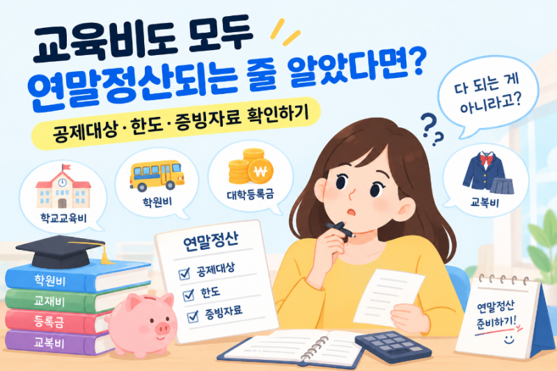 교육비도 연말정산 다 되는 줄 알았다면? 공제대상·한도·증빙자료 지금 확인하기