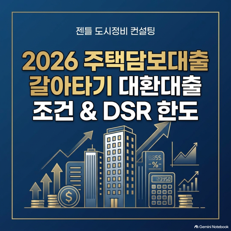 2026년 주택담보대출 갈아타기 대환대출 조건 및 DSR 한도 계산법