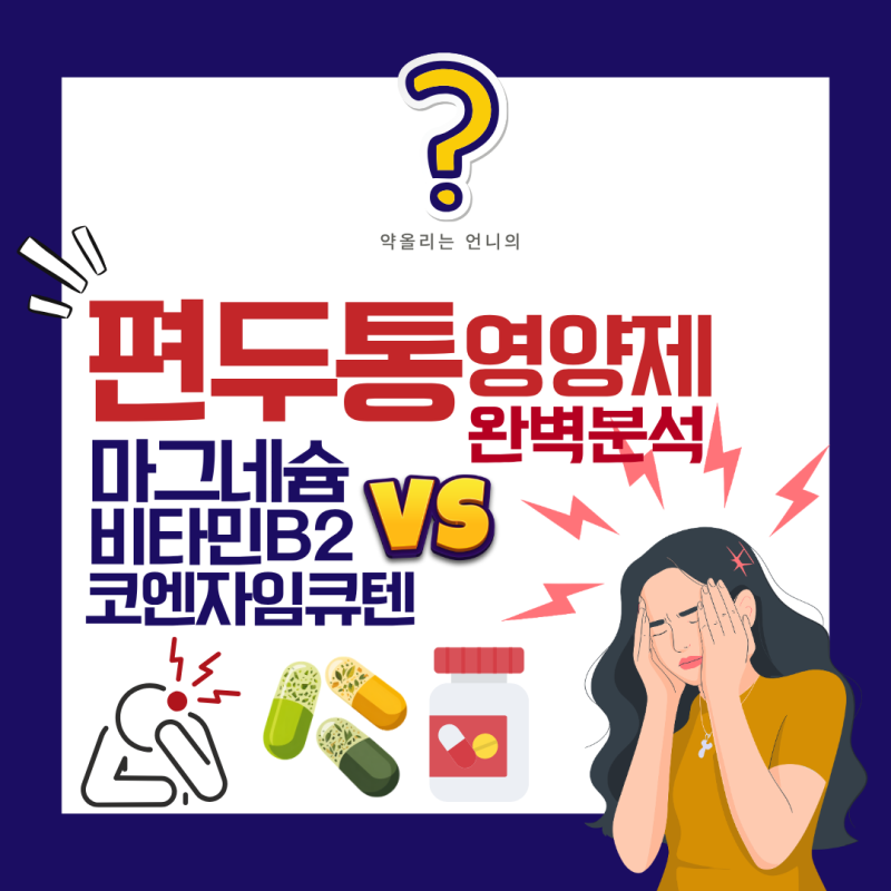 편두통 영양제 3가지 완벽분석 — 마그네슘·비타민B2·코큐텐, 약사가 논문으로 정리했어요!