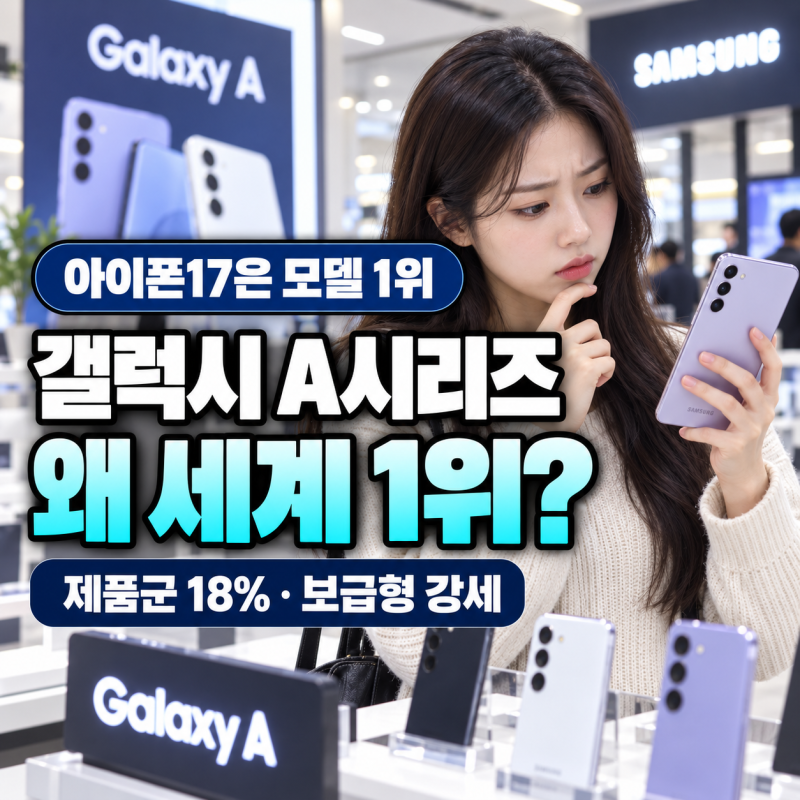 갤럭시 A 시리즈, 아이폰17·갤럭시 S26 제치고 세계 판매 1위 제품군, 비싼 폰보다 많이 팔린 ....