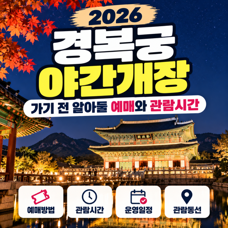 2026 경복궁 야간개장 가기 전 알아둘 예매와 관람시간