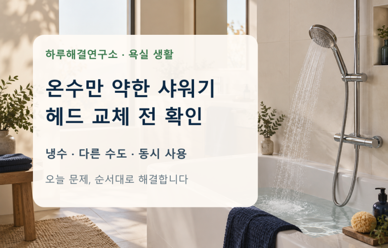 샤워기 온수만 약할 때, 헤드 교체 전 확인할 3곳