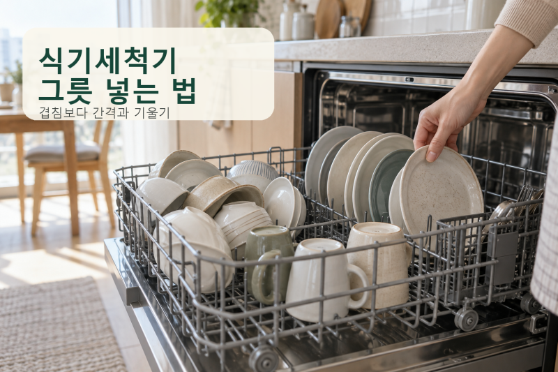 식기세척기 그릇 넣는 법, 겹침과 물 고이는 방향부터 바꿔보세요