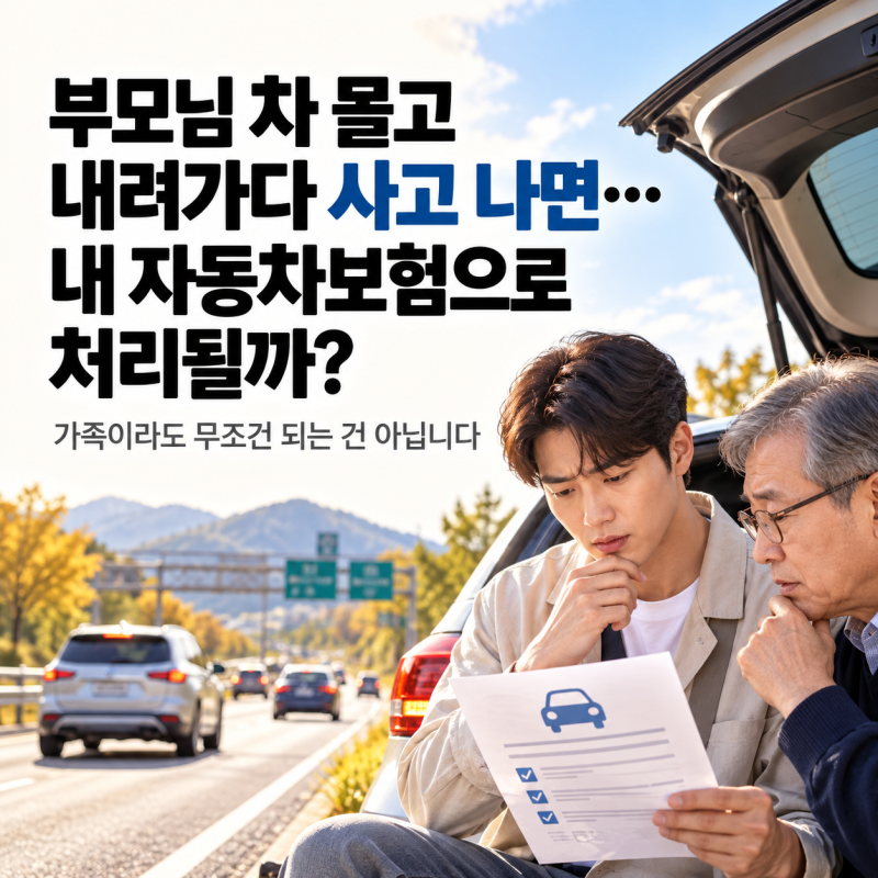 부모님 차 몰고 내려가다 사고 나면…내 자동차보험으로 처리될까?