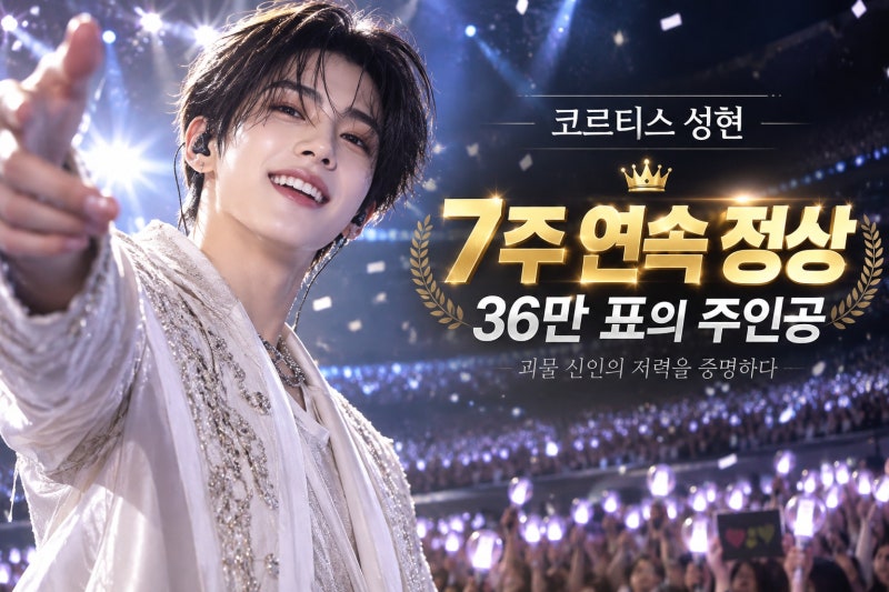 코르티스 성현, 스타랭킹 7주 연속 1위…36만 표로 증명한 괴물 신인의 저력