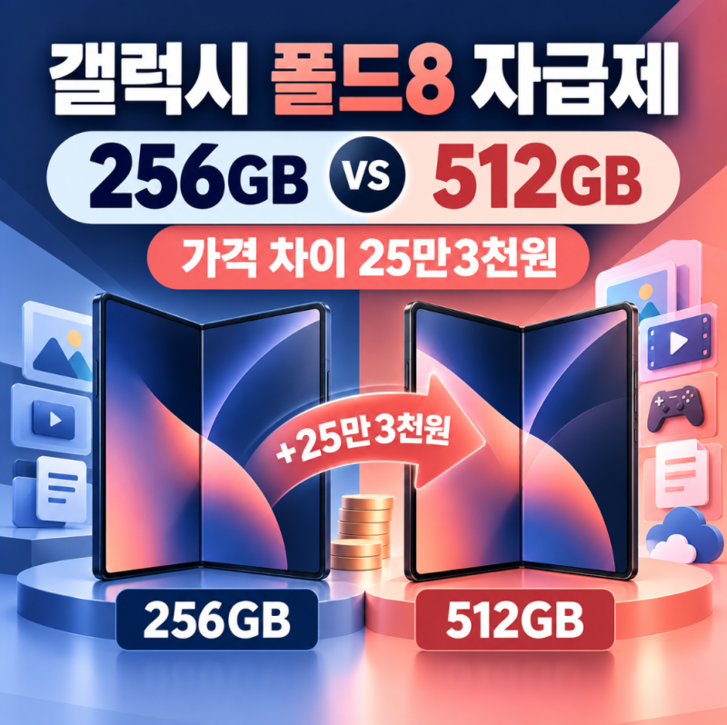 갤럭시 폴드8 자급제 가격, 256GB·512GB 차이 어떤 용량이 맞을까?