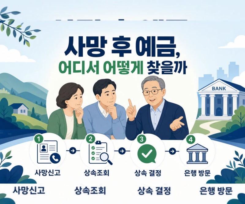사망 후 예금 찾는 법, 상속인 금융조회·안심상속 절차 한 번에 정리