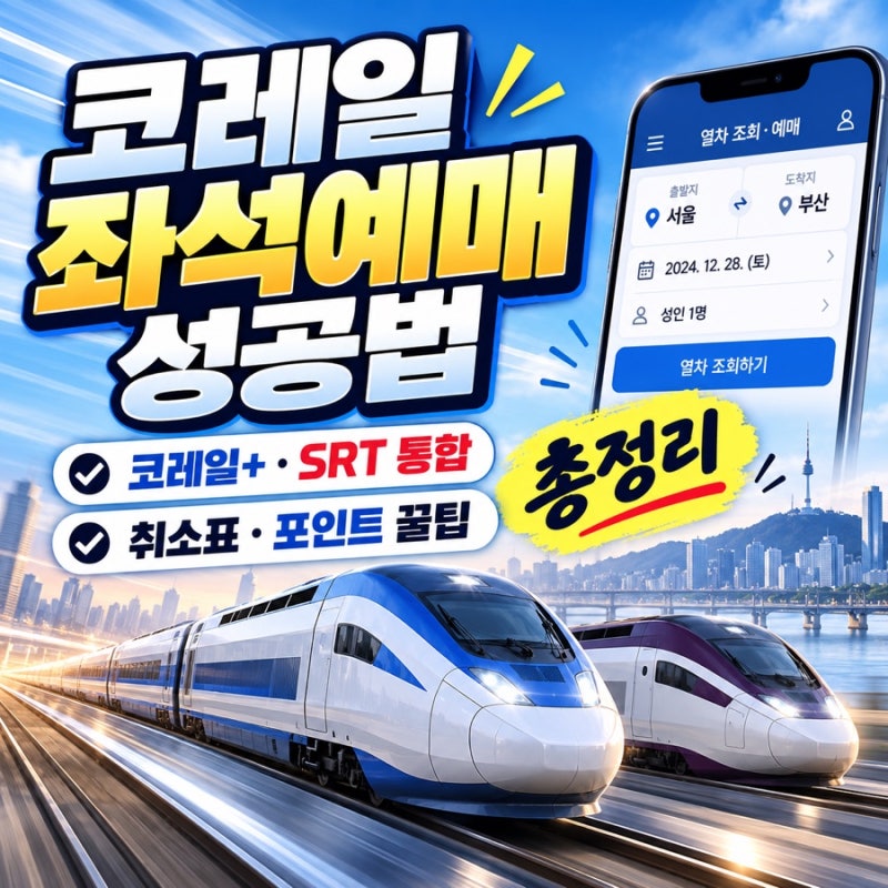 KTX 좌석 예매 성공하는 법｜코레일·SRT 통합 후 코레일+ 앱·취소표·마일리지 꿀팁 총정리