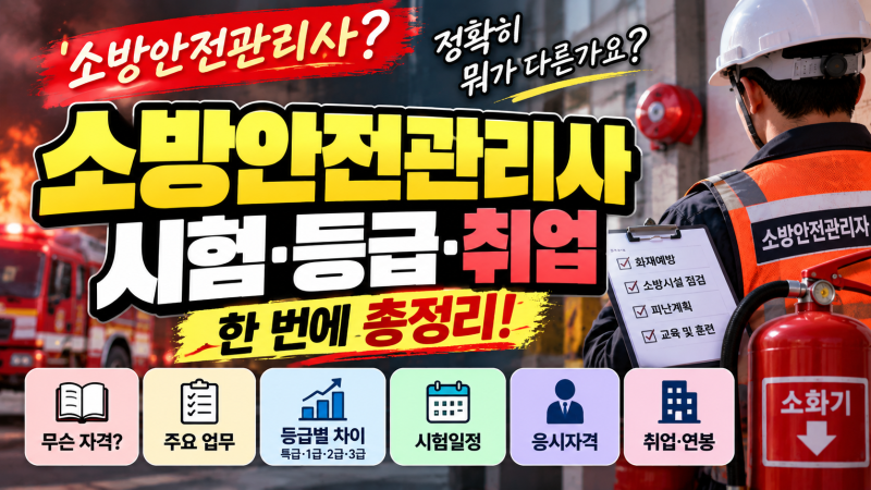 소방안전관리사란? 소방안전관리자 시험일정·등급·취업·연봉 총정리