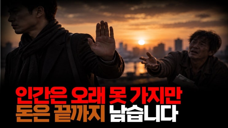 돈 쓰라고 권유하는 인간은 바로 손절하세요. 인간은 오래 못 가지만 돈은 끝까지 남습니다.