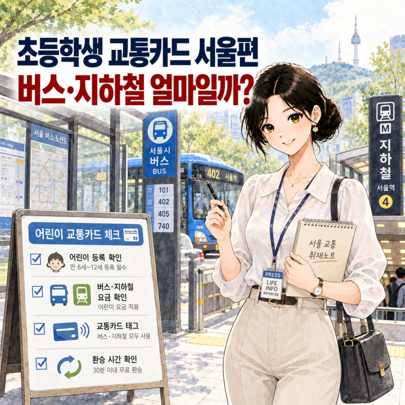 초등학생 교통카드 서울편｜버스·지하철 어린이 요금과 이용방법