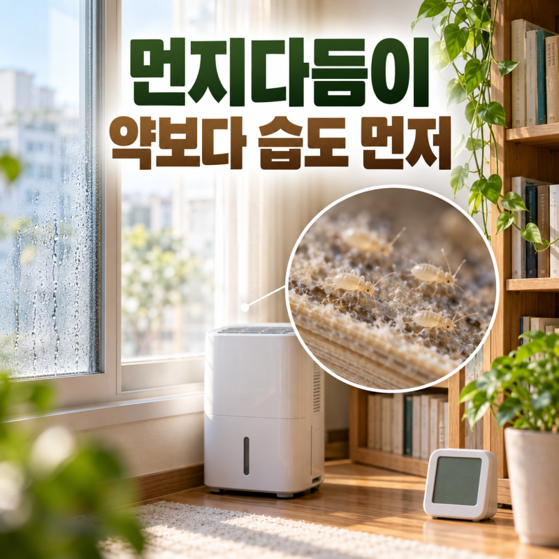 먼지다듬이, 약보다 습도부터 잡아야 없어져요 | 먼지다듬이 원인·퇴치·트랩