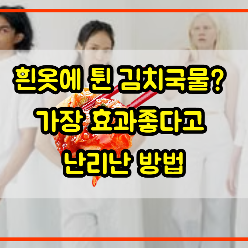 흰 옷 김치국물·커피 얼룩 흔적 없이 빼는 법! 실전 꿀팁 총정리