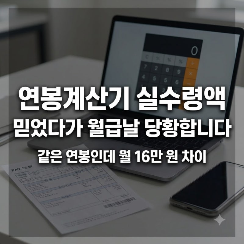 연봉계산기 실수령액 2026, 계산기 결과랑 내 월급 다른 이유 6가지