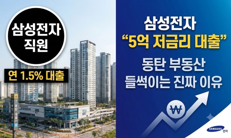 삼성전자 '5억 저금리 대출' 파격 지원… 동탄 부동산 들썩이는 진짜 이유