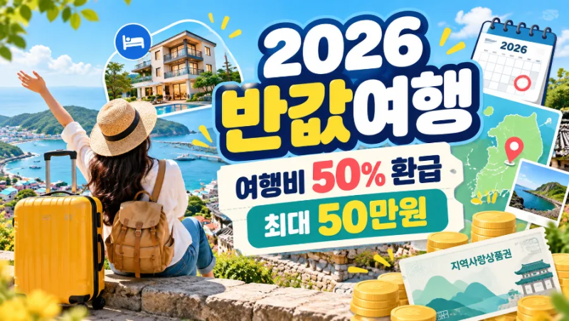2026 반값여행 신청 총정리, 여행비 50% 환급 25곳·9월,10월 접수 지역은?