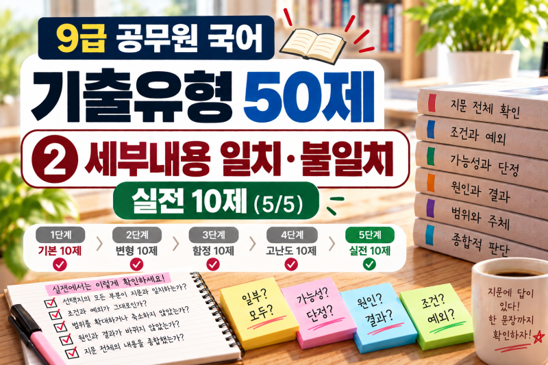 9급 공무원 국어 기출유형 50제｜② 세부내용 일치·불일치 실전 10제 (5/5)