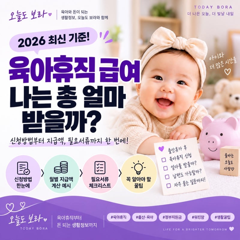 육아휴직 들어가기 전, 꼭 확인하세요! 2026 급여·신청기한 총정리