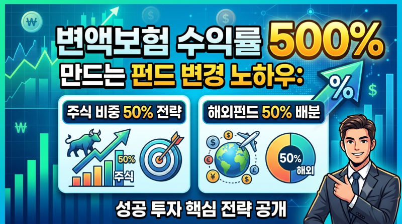 변액보험 수익률 500% 만드는 펀드 변경 노하우: 주식 비중 및 해외펀드 50% 배분 전략