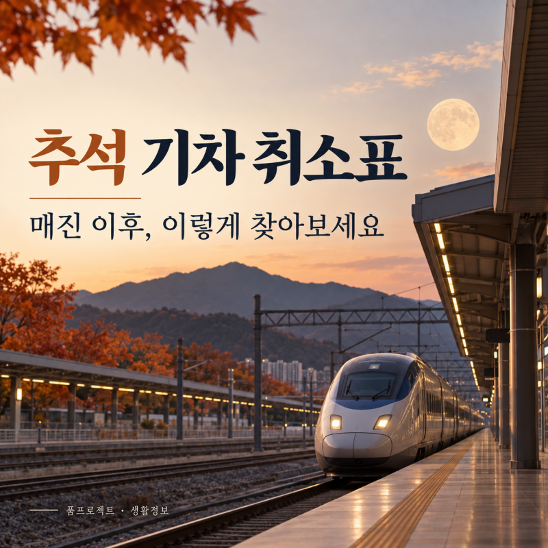 2026 추석 기차 취소표 잡는 방법｜예약대기·잔여석·환승까지 정리
