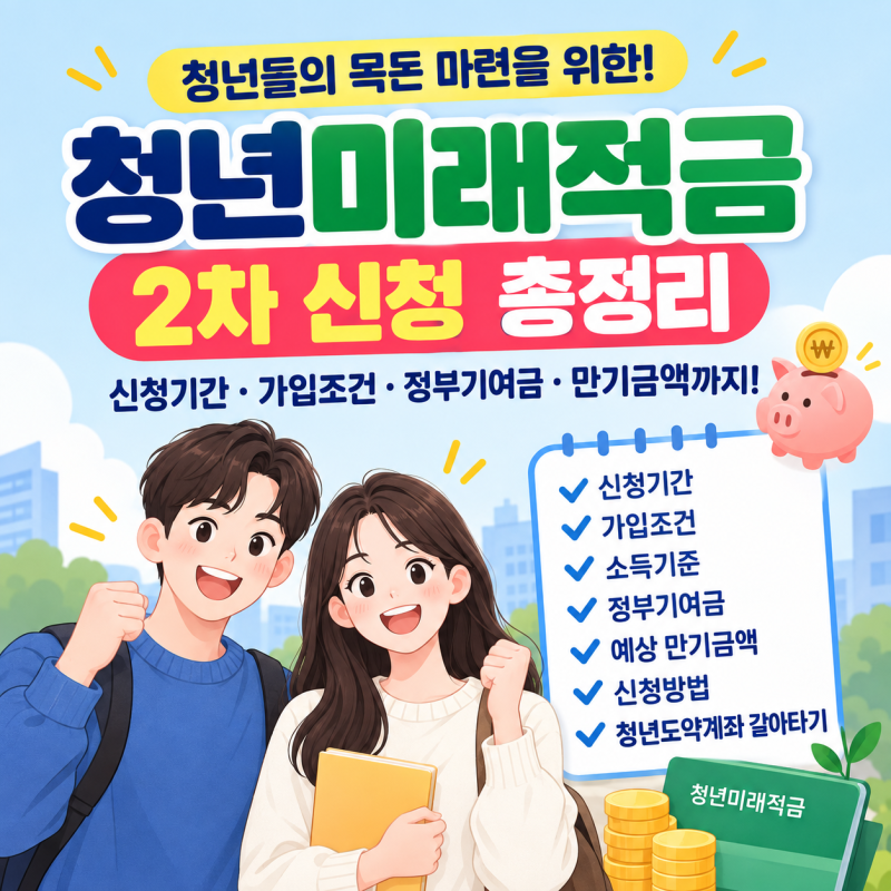 청년미래적금 2차 10월 7일 시작, 신청방법 총정리｜신청기간·자격조건·정부지원금·청년도....