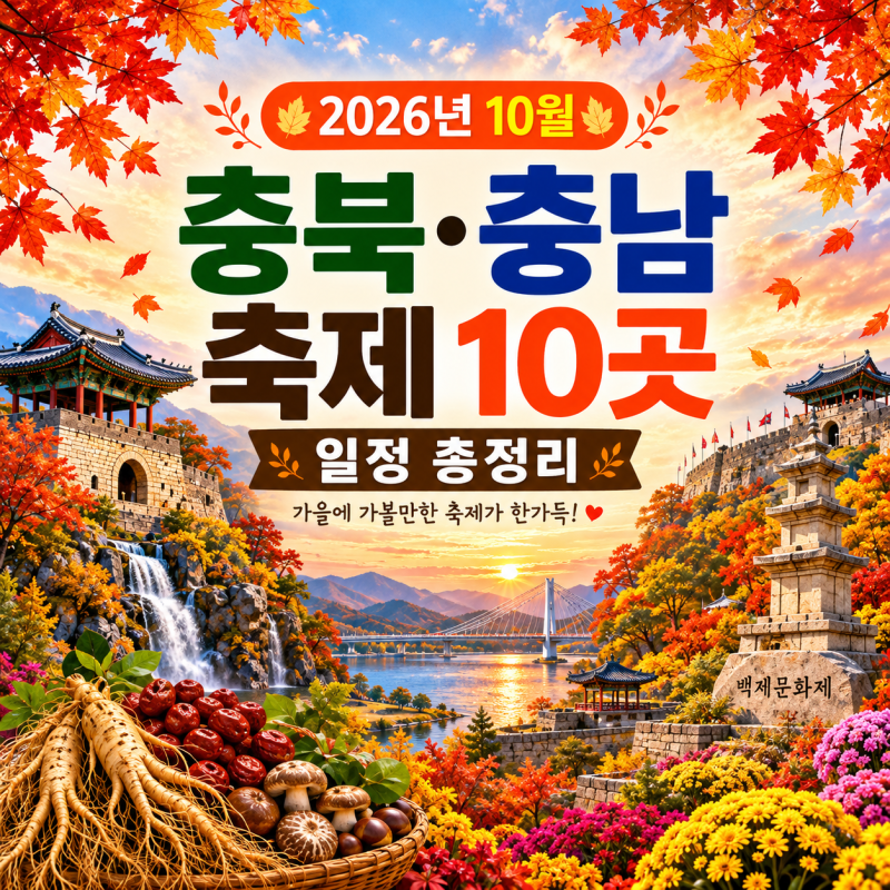 2026년 10월 충북·충남 축제 10곳 일정 총정리
