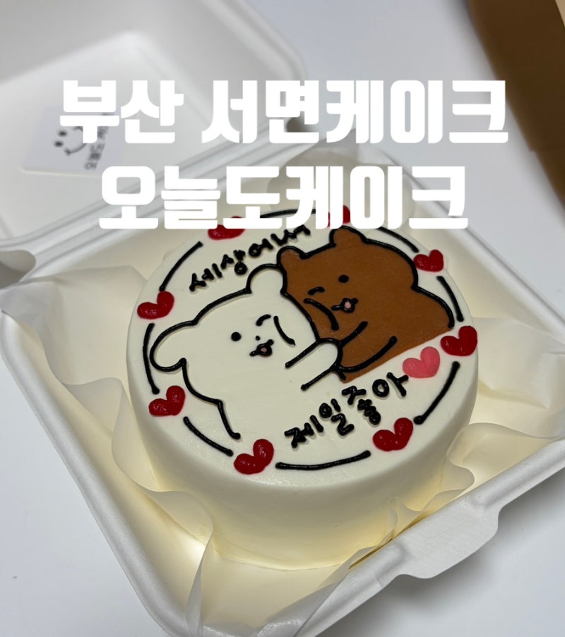 부산 서면 케이크 예약 오늘도케이크｜귀여운 도시락 레터링 케이크