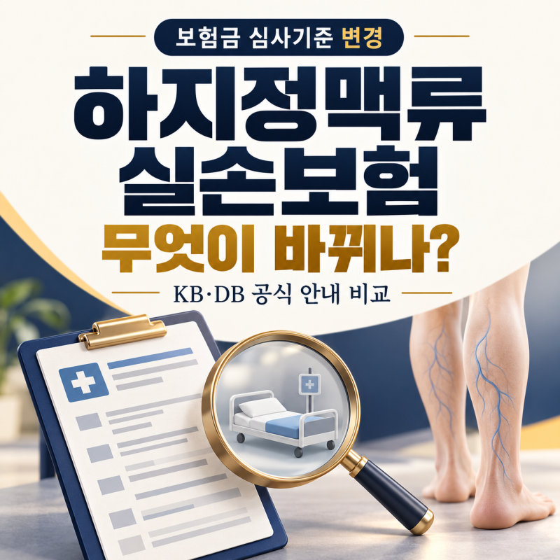 하지정맥류 실손보험, 무엇이 달라지나? KB손해보험 안내문과 다른 보험사 기준 확인