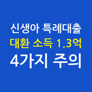 신생아 특례대출, 이 4가지 놓치면 반려됩니다 - 대환 소득 1.3억 기준