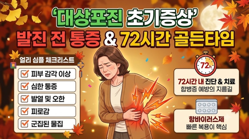 대상포진 초기증상, 발진 전 통증부터 골든타임까지
