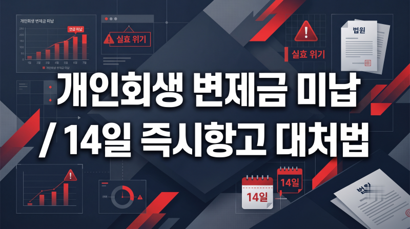 개인회생 변제금 미납 폐지 위기 대처법과 즉시항고 14일 대응 요령