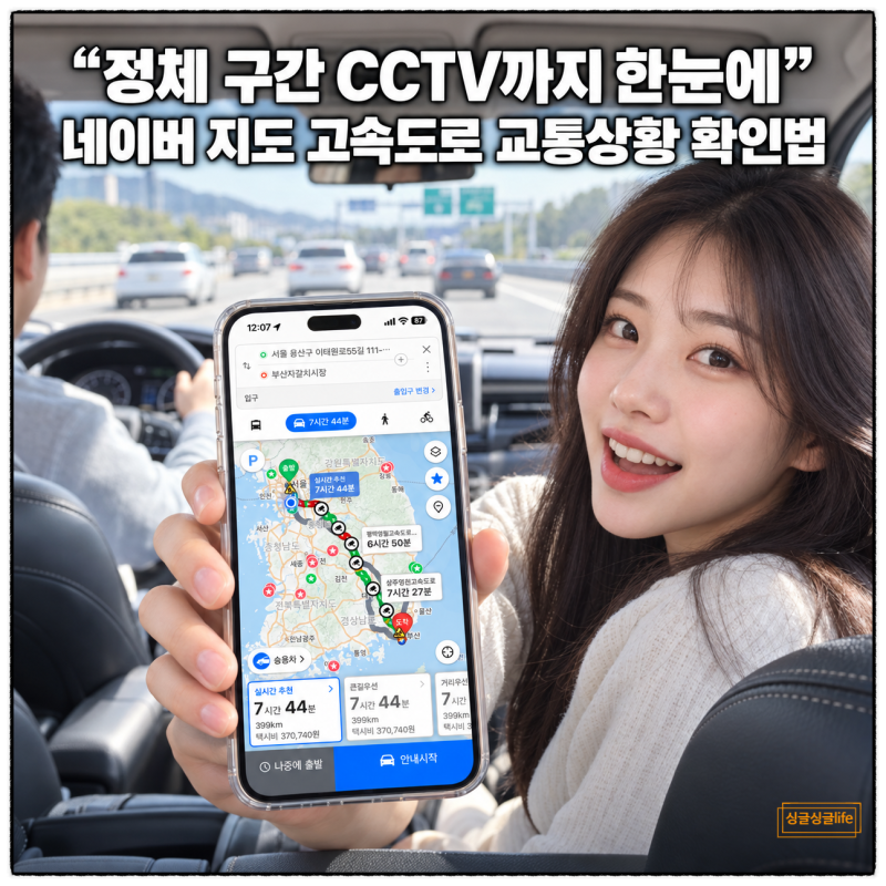 “정체 구간 CCTV 까지 되네” 네이버 지도 길찻기 고속도로 교통상황