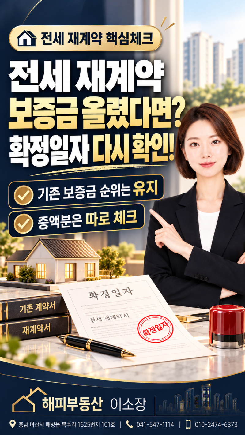 전세 재계약 보증금 올렸다면? 확정일자 다시 받아야 하는 이유