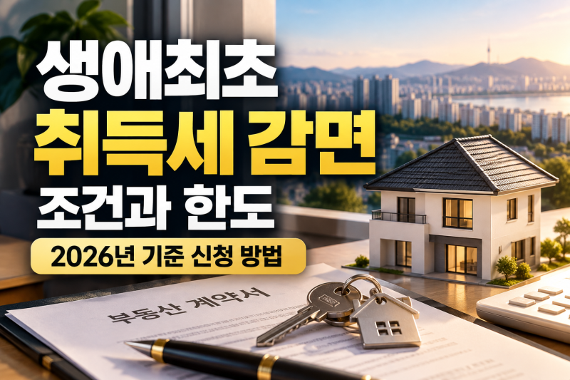 생애최초 취득세 감면 조건과 한도, 2026년 기준 신청 방법 완벽 정리