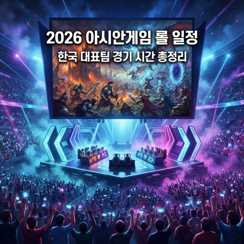 2026 아시안게임 롤 일정, 한국 대표팀 경기 시간과 e스포츠 일정 정리
