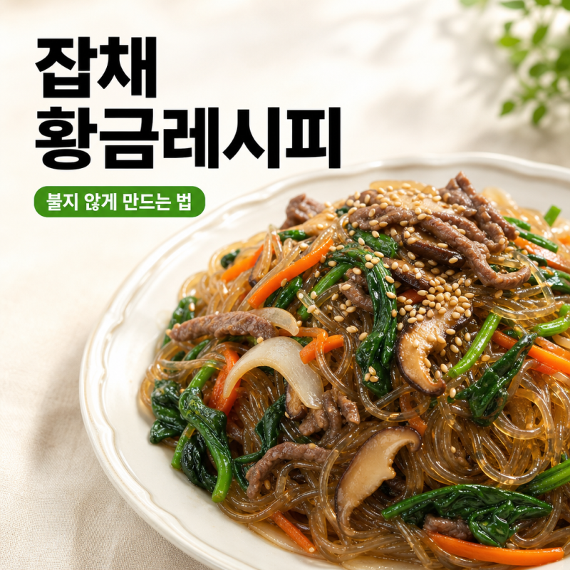 잡채 황금레시피｜당면 불지 않는 잡채 만드는 법, 양념 비율·삶는 시간·보관법 총정리